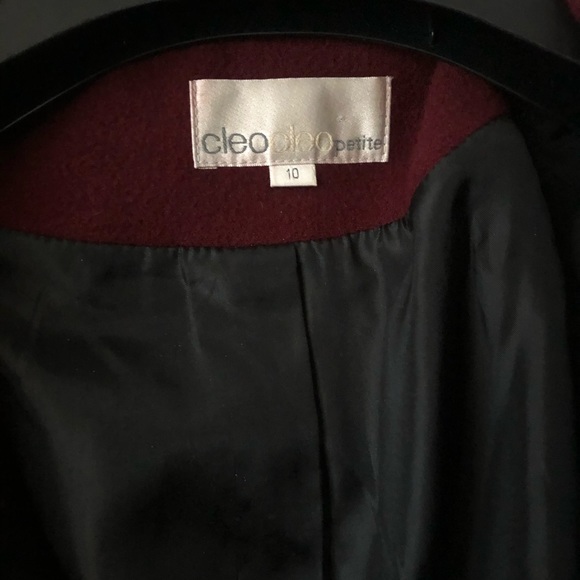 Cleo Petite Burgundy Dress Coat - Picture 6 of 8